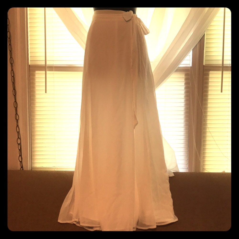 White long wrap skirt